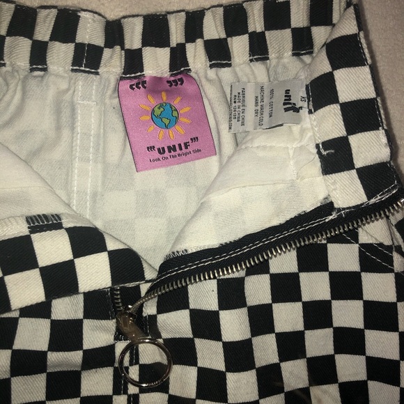 Unif checkered Jean skirt - Picture 2 of 3